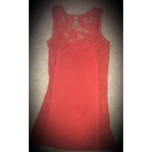 Orange Lacy Racerback Tank